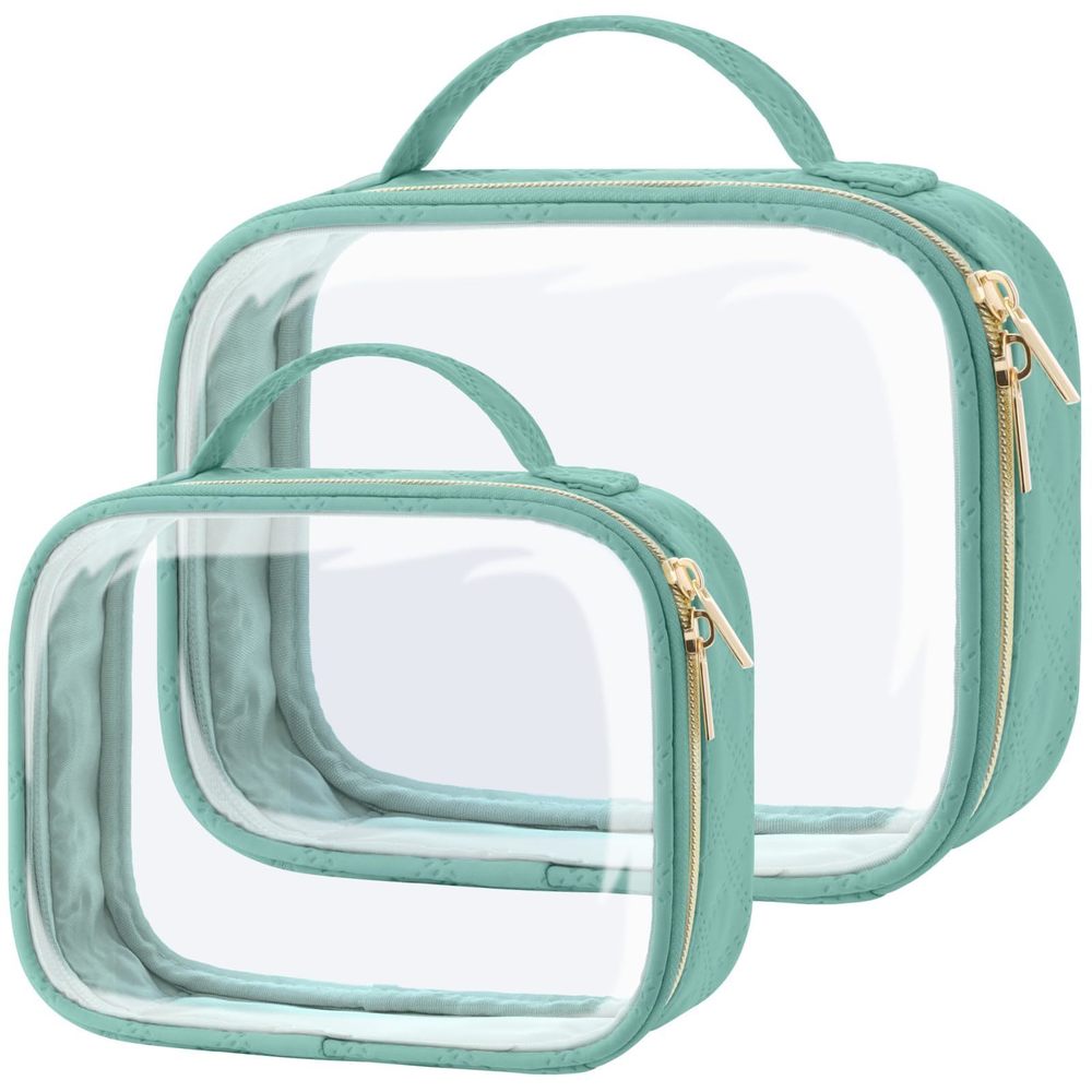 Tsa Approved Toiletry Bag, 2 Pack Clear Makeup Bags With Handle Large Opening,🤪